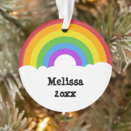 Benutzerdefiniertes Message-Foto Regenbogen und Wo Ornament