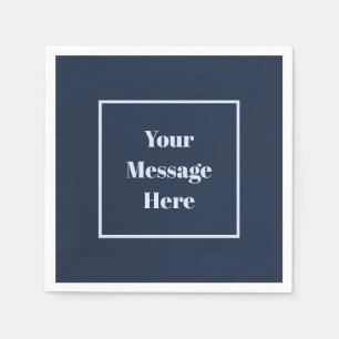 Benutzerdefiniertes Message Navy und Light Blue Pa Serviette
