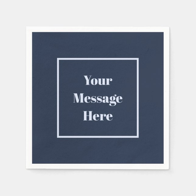 Benutzerdefiniertes Message Navy und Light Blue Pa Serviette (Vorderseite)