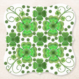 Benutzerdefiniertes Metallic Grün Kleeblatt & Wirb Untersetzer
