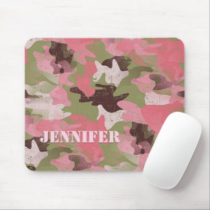 Benutzerdefiniertes Militärgrün Pink-Tarnmuster Mousepad