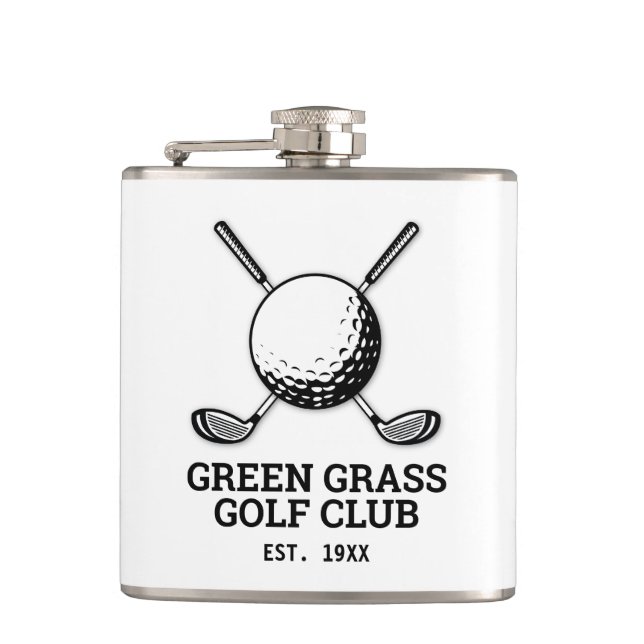 Benutzerdefiniertes minimalistisches Golfschläger- Flachmann (Vorderseite)
