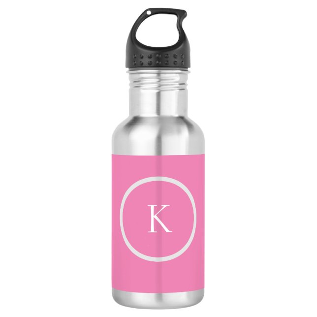 Benutzerdefiniertes minimalistisches Monogramm Edelstahlflasche (Vorderseite)