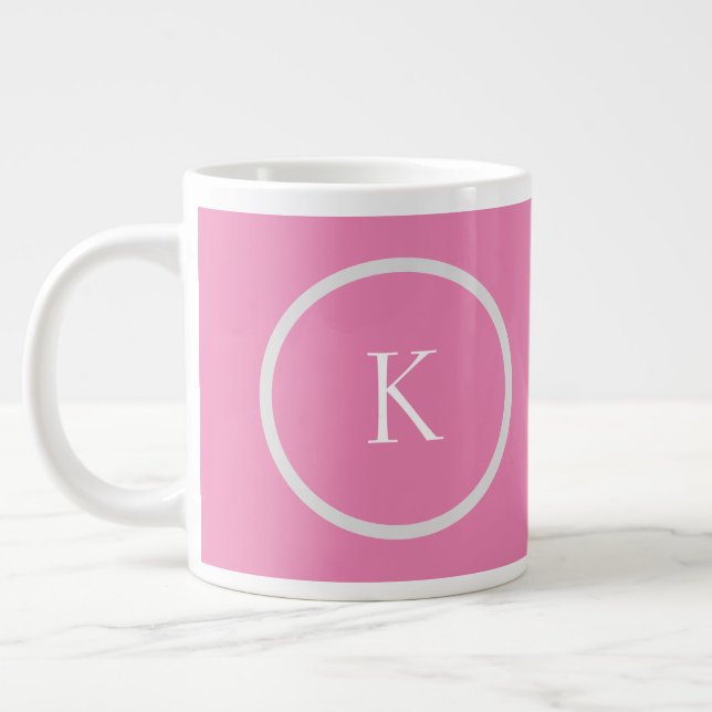 Benutzerdefiniertes minimalistisches Monogramm Jumbo-Tasse (Links)