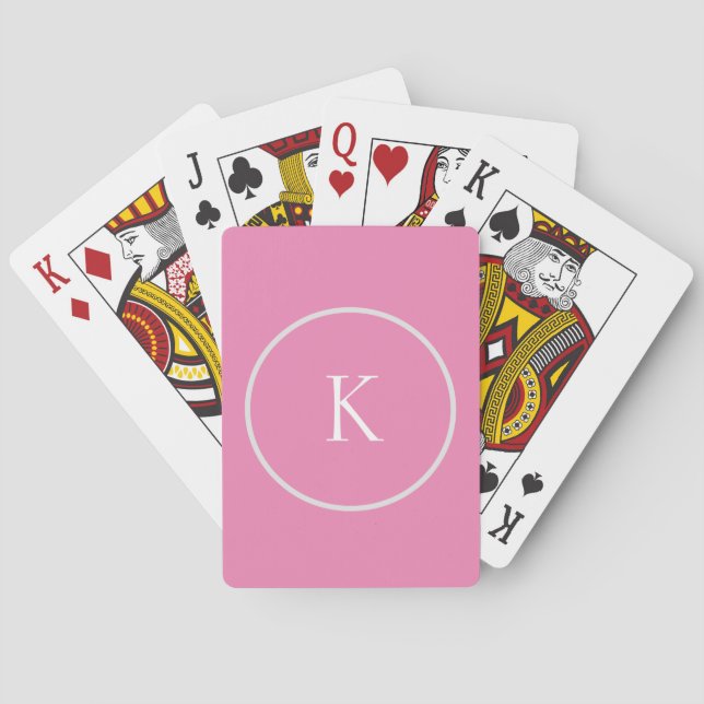 Benutzerdefiniertes minimalistisches Monogramm Spielkarten (Rückseite)