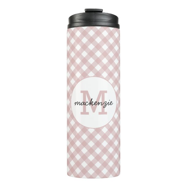 Benutzerdefiniertes Minimalistisches rosa Farbmust Thermosbecher (Vorderseite)