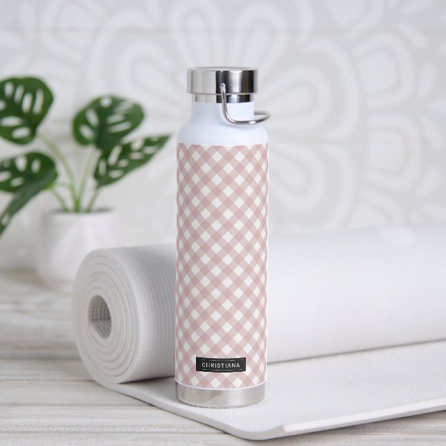 Benutzerdefiniertes Minimalistisches rosa Farbmust Trinkflasche (Yoga)