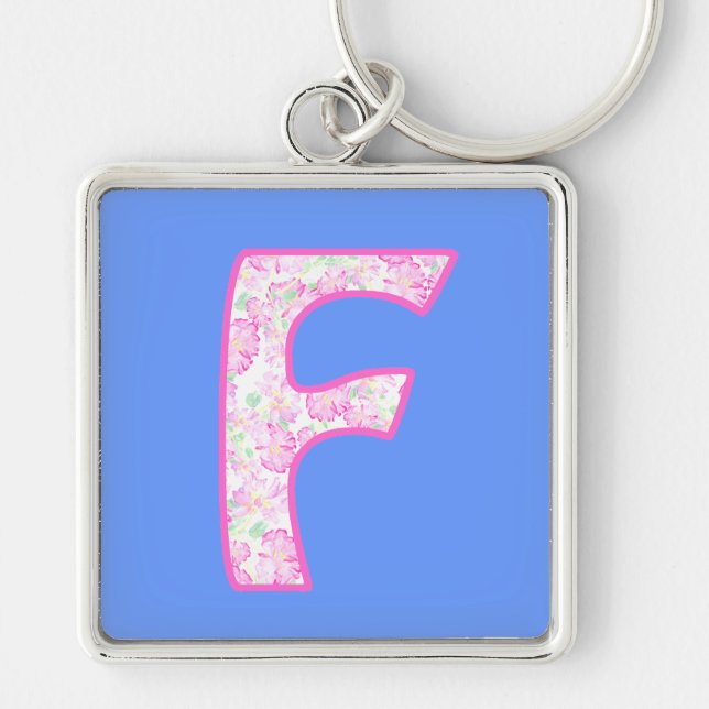 Benutzerdefiniertes Mit Monogramm F-Schlüsselanhän Schlüsselanhänger (Vorne)