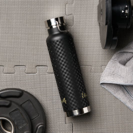 Benutzerdefiniertes Mit Monogramm, modernes schwar Trinkflasche