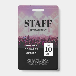Benutzerdefiniertes Mitarbeiter All-Access-Konzert Ausweis