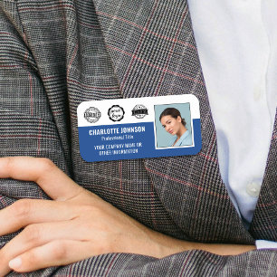 Benutzerdefiniertes Mitarbeiterfoto Firmenlogo Mag Namensschild