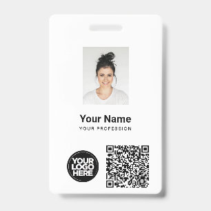 Benutzerdefiniertes Mitarbeiterfoto, QR- und Bar-C Ausweis