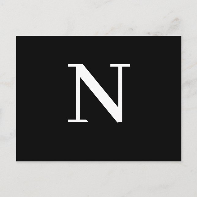 Benutzerdefiniertes modernes Alphabet Anfangsdesig Postkarte (Vorderseite)