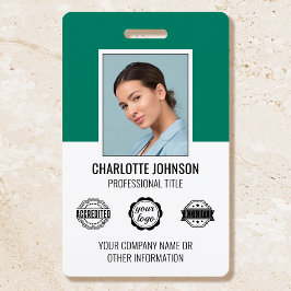 Benutzerdefiniertes modernes Foto-Logo Mid Green Ausweis