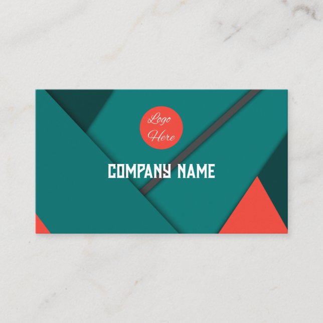 Benutzerdefiniertes modernes geometrisches Aquamar Visitenkarte (Vorderseite)