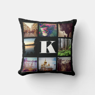 Benutzerdefiniertes Monogram Aight Instagramm Foto Kissen