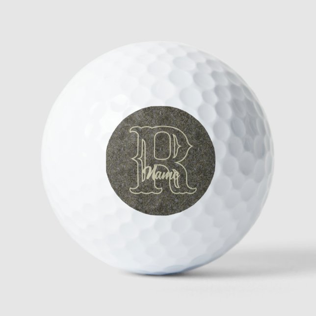 Benutzerdefiniertes Monogramm Anfangsbuchstabe Nam Golfball (Vorderseite)