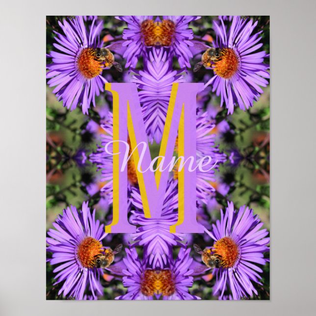 Benutzerdefiniertes Monogramm Anfangsbuchstabe Nam Poster (Vorne)
