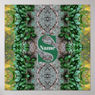 Benutzerdefiniertes Monogramm Anfangsbuchstabe Nam Poster