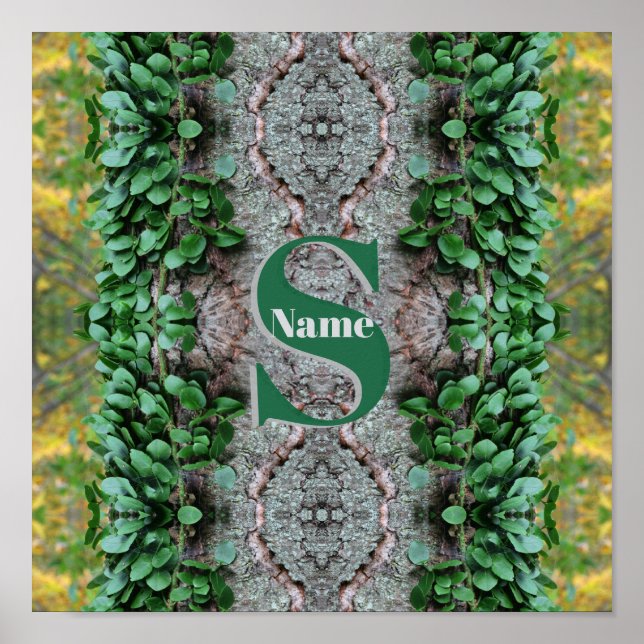 Benutzerdefiniertes Monogramm Anfangsbuchstabe Nam Poster (Vorne)