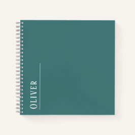 Benutzerdefiniertes Monogramm, aquamarin blau grün Notizbuch