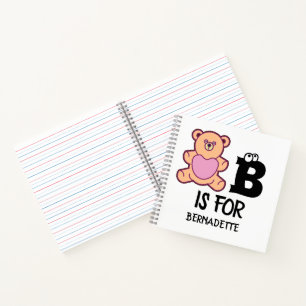 Benutzerdefiniertes Monogramm B ist für Bär lustig Notizbuch