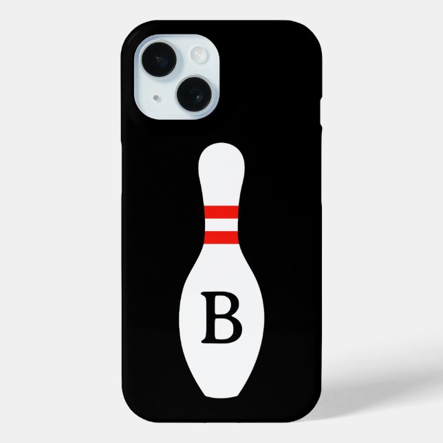 Benutzerdefiniertes Monogramm Bowling Button iPhon Case-Mate iPhone Hülle (Rückseite)