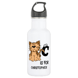 Benutzerdefiniertes Monogramm C ist für Katzen nie Edelstahlflasche