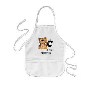 Benutzerdefiniertes Monogramm C ist für Katzen nie Kinderschürze