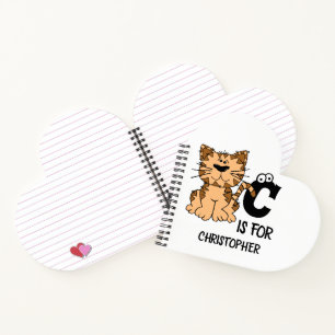 Benutzerdefiniertes Monogramm C ist für Katzen nie Notizbuch