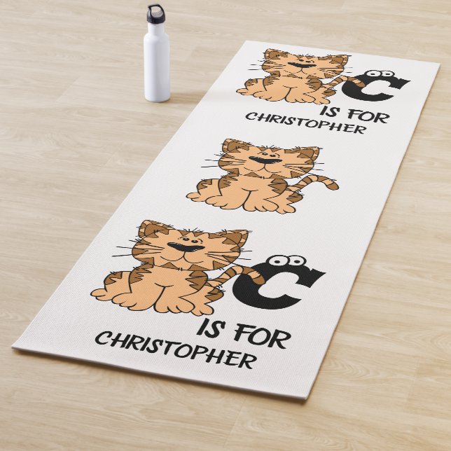 Benutzerdefiniertes Monogramm C ist für Katzen nie Yogamatte (Beispiel)