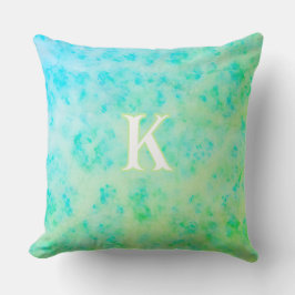 Benutzerdefiniertes Monogramm Coastal Grunge Textu Kissen