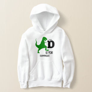 Benutzerdefiniertes Monogramm D für Dinosaurier ni Hoodie