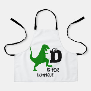 Benutzerdefiniertes Monogramm D für Dinosaurier ni Schürze