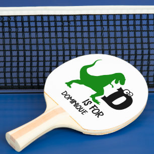 Benutzerdefiniertes Monogramm D für Dinosaurier ni Tischtennis Schläger