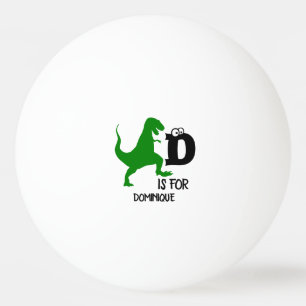 Benutzerdefiniertes Monogramm D für Dinosaurier ni Tischtennisball