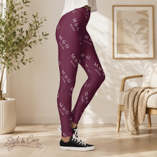 Benutzerdefiniertes Monogramm-Datums-Muster Stilvo Leggings