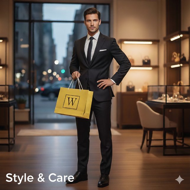 Benutzerdefiniertes Monogramm-Design Große Geschen Geschenktüte (Custom Monogram Design Large Gift Bag for Any Occasion)