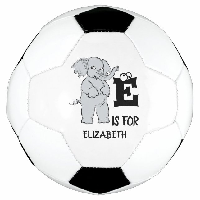 Benutzerdefiniertes Monogramm E ist für niedlichen Fußball (Vorderseite)
