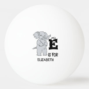 Benutzerdefiniertes Monogramm E ist für niedlichen Tischtennisball