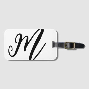 Benutzerdefiniertes Monogramm Einfach Schwarz-weiß Gepäckanhänger