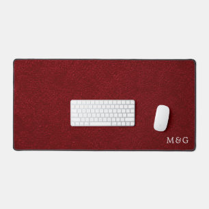 Benutzerdefiniertes Monogramm Eleganter roter Velo Schreibtischunterlage