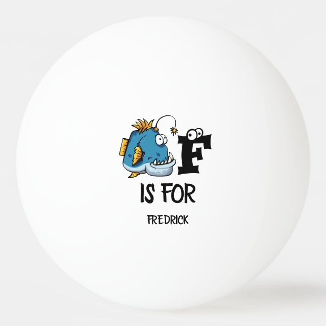 Benutzerdefiniertes Monogramm F ist für die Abbild Tischtennisball (Vorderseite)