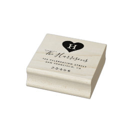 Benutzerdefiniertes Monogramm, Familienname und Rü Gummistempel