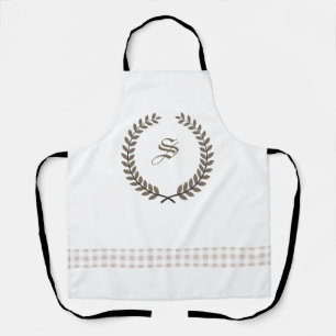 Benutzerdefiniertes Monogramm Farmhouse Gingham- Schürze