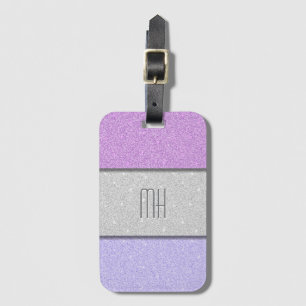 Benutzerdefiniertes Monogramm Faux Glitter Bling Gepäckanhänger