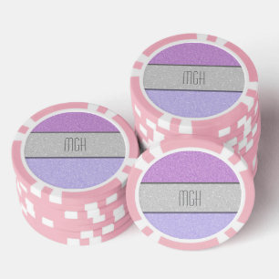 Benutzerdefiniertes Monogramm Faux Glitter Bling Pokerchips