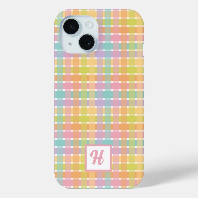 Benutzerdefiniertes Monogramm Feminine Farbenfrohe Case-Mate iPhone Hülle (Rückseite)