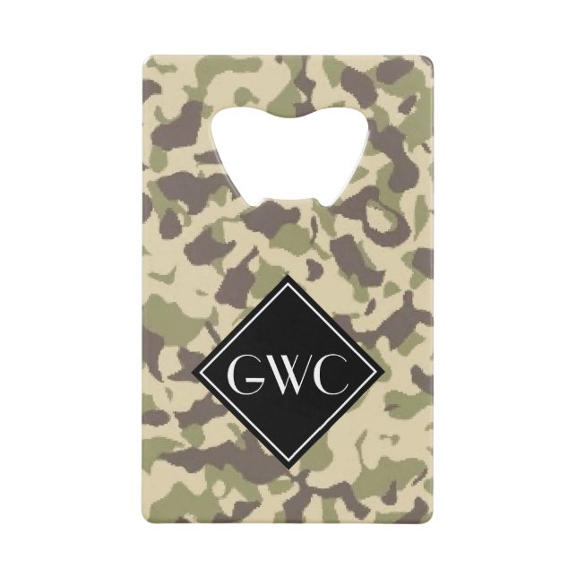 Benutzerdefiniertes Monogramm für die Camouflage Geldbeutel Flaschenöffner (Vorderseite)