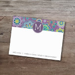 Benutzerdefiniertes Monogramm für Funky Colorful F Post-it Klebezettel<br><div class="desc">Fügen Sie ein Monogramm und Kontaktinformationen zu diesem mädchenhaften Blumendesign hinzu. Eine persönliche Art,  Nachrichten an Ihren besten Freund zu senden.</div>
